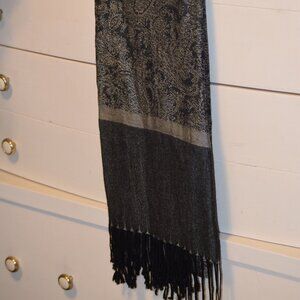 Final Price -  NWT Soft Black Fringed Wrap